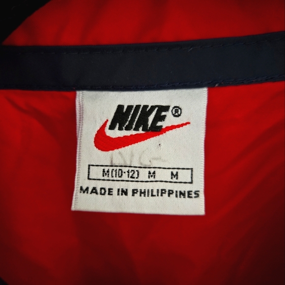 Vintage 90s Red Nike Windbreaker Red Button Big Logo Mens Size Medium - Picture 3 of 3